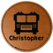 Firetrucks Faux Leather Iron On Patch - Round (Personalized)