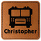 Firetrucks Faux Leather Iron On Patch - Square (Personalized)