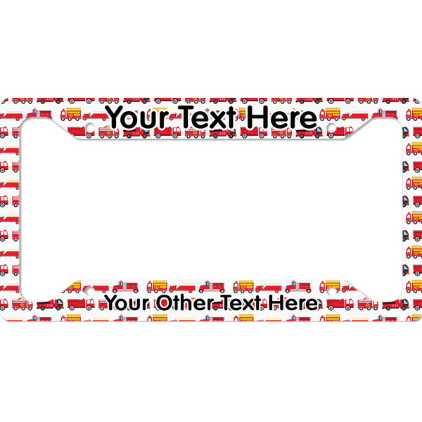 Custom Firetrucks License Plate Frame (Personalized)