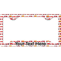 Firetrucks License Plate Frame - Style C (Personalized)