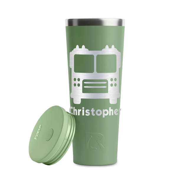 Firetrucks Light Green RTIC Everyday Tumbler - 28 oz. - Lid Off
