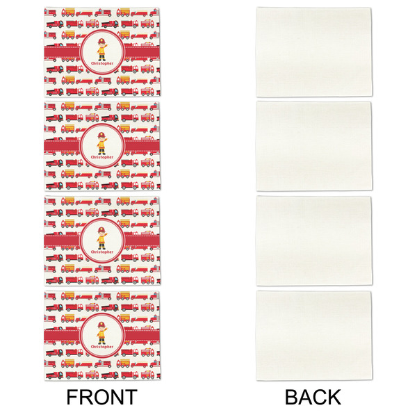 Firetrucks Linen Placemat - APPROVAL Set of 4 (single sided)
