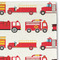 Firetrucks Linen Placemat - DETAIL