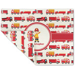 Firetrucks Double-Sided Linen Placemat - Single w/ Name or Text