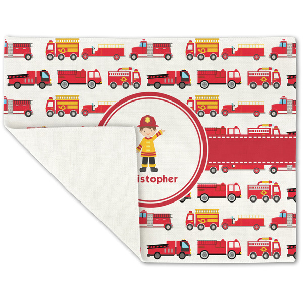 Firetrucks Linen Placemat - Folded Corner (single side)