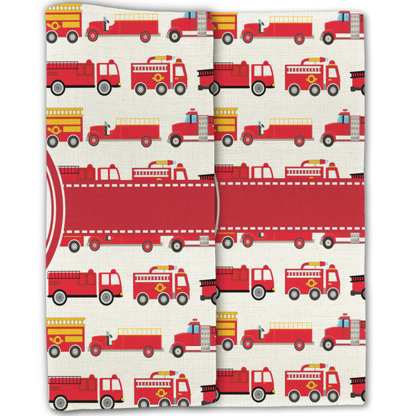 Firetrucks Linen Placemat - Folded Half (double sided)