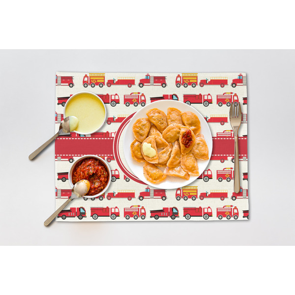 Firetrucks Linen Placemat - Lifestyle (single)