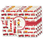 Firetrucks Linen Placemat w/ Name or Text