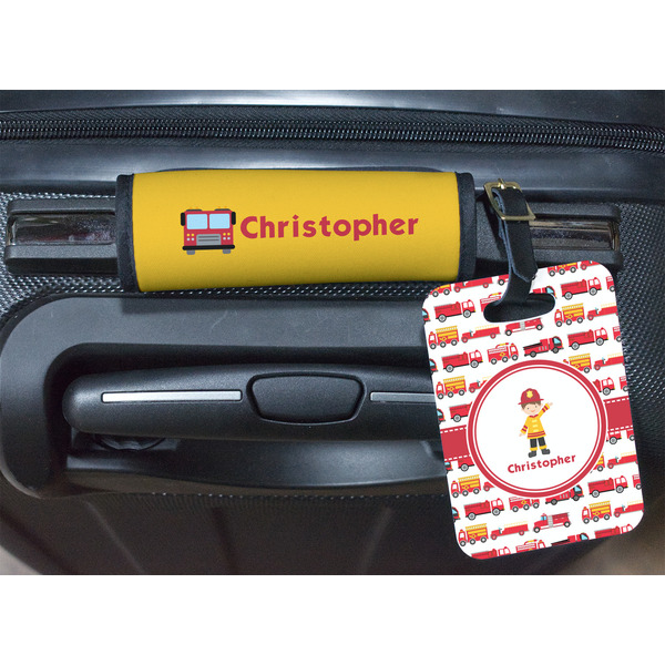 Firetrucks Luggage Wrap & Tag