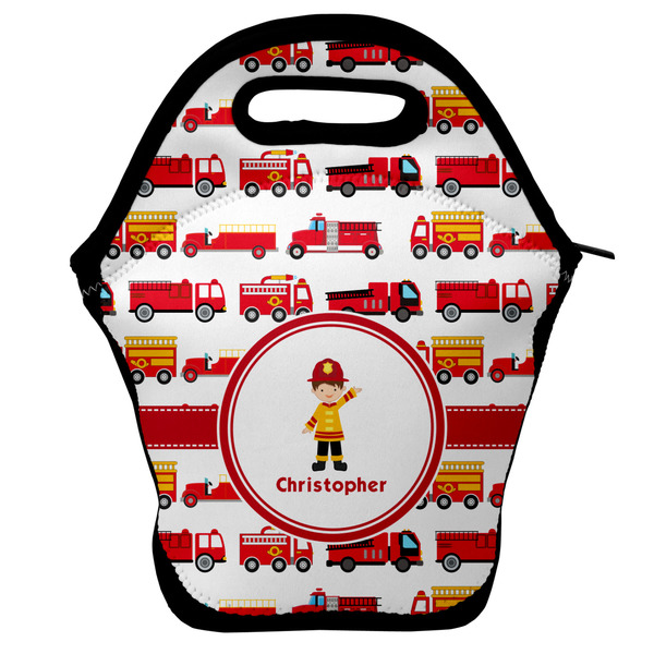 Custom Firetrucks Lunch Bag w/ Name or Text