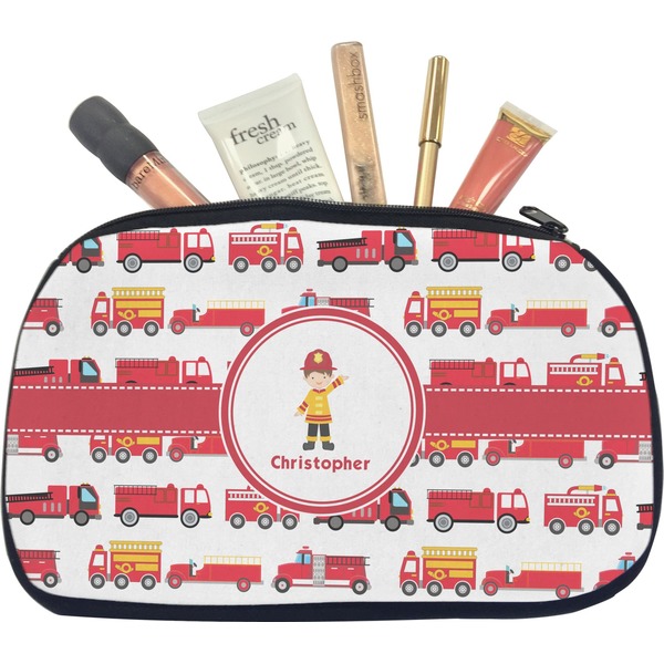 Custom Firetrucks Makeup / Cosmetic Bag - Medium (Personalized)