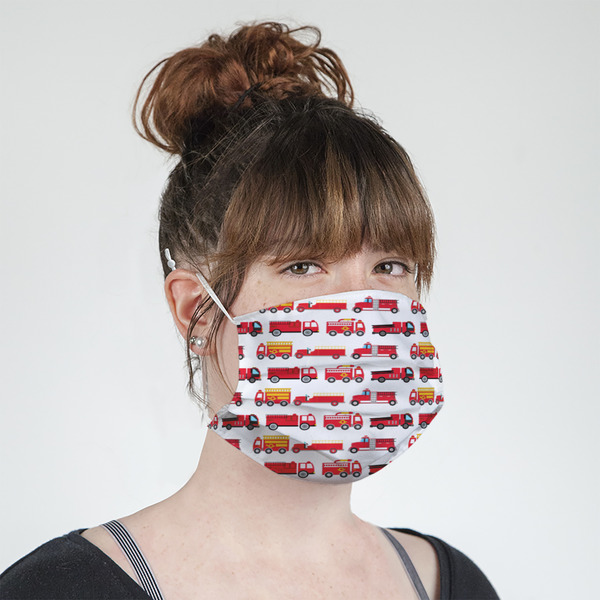 Firetrucks Mask - Quarter View on Girl