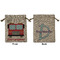 Firetrucks Medium Burlap Gift Bag - Front & Back (Personalized)