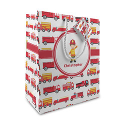 Firetrucks Medium Gift Bag (Personalized)
