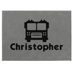 Firetrucks Medium Gift Box w/ Engraved Leather Lid (Personalized)