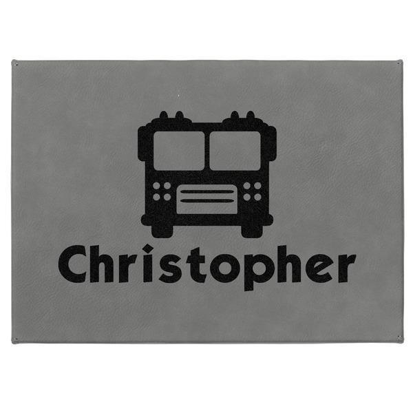 Firetrucks Medium Gift Box with Engraved Leather Lid - Approval