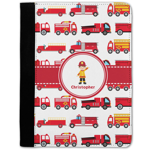 Custom Firetrucks Notebook Padfolio - Medium w/ Name or Text