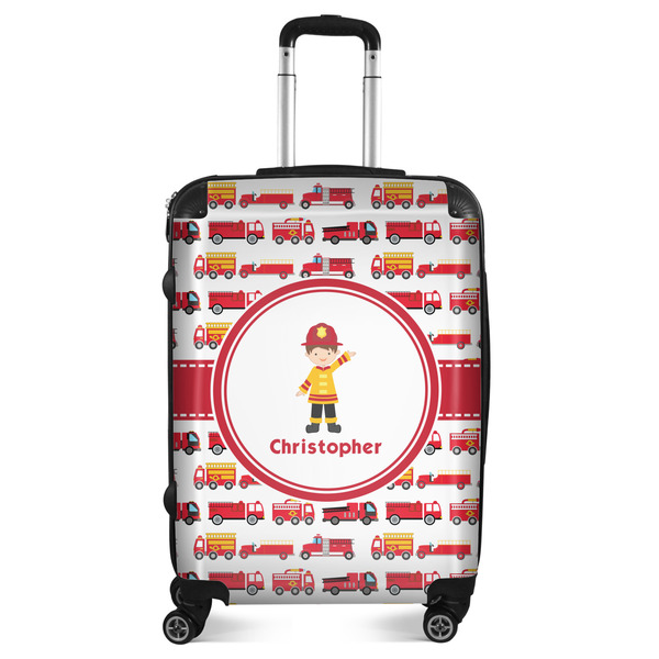 Custom Firetrucks Suitcase - 24" Medium - Checked (Personalized)