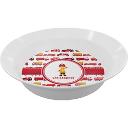 Firetrucks Melamine Bowl (Personalized)
