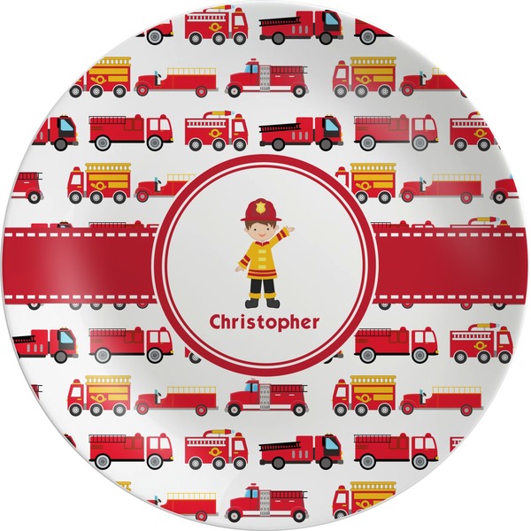 Custom Firetrucks Melamine Plate (Personalized)