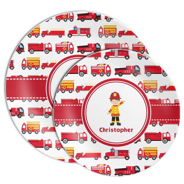 Firetrucks Melamine Plates - PARENT/MAIN