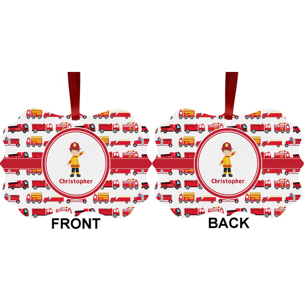 Firetrucks Metal Benilux Ornament - Front and Back (APPROVAL)