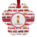 Firetrucks Metal Paw Ornament - Double Sided w/ Name or Text