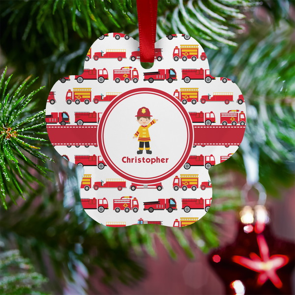 Firetrucks Metal Paw Ornament - Lifestyle