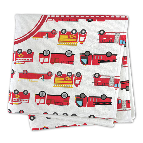 Firetrucks Microfiber Dish Rag - FOLDED (square)