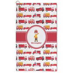 Firetrucks Microfiber Golf Towel - Large (Personalized)
