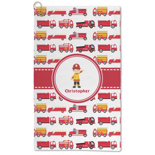 Custom Firetrucks Microfiber Golf Towel (Personalized)