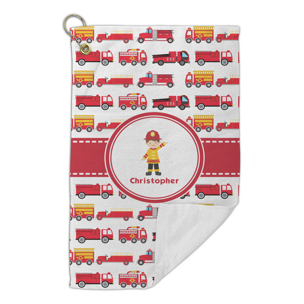 Firetrucks Microfiber Golf Towels Small - FRONT FOLDED