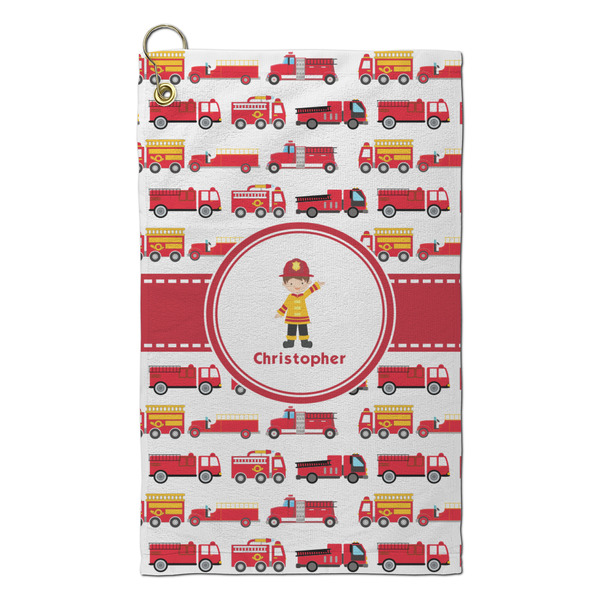 Custom Firetrucks Microfiber Golf Towel - Small (Personalized)