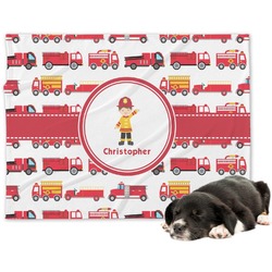 Firetrucks Dog Blanket (Personalized)
