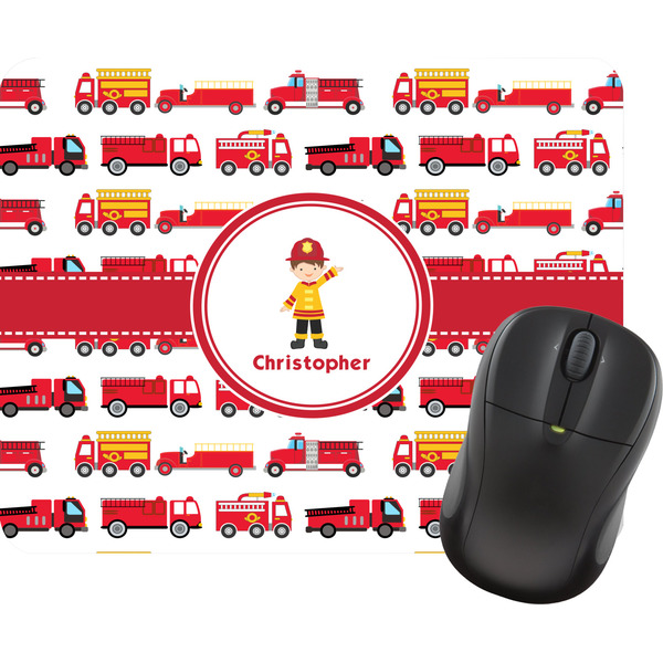 Custom Firetrucks Rectangular Mouse Pad (Personalized)