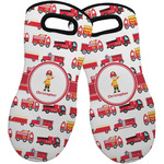 Firetrucks Neoprene Oven Mitts - Set of 2 w/ Name or Text
