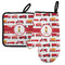 Firetrucks Left Oven Mitt & Pot Holder Set w/ Name or Text