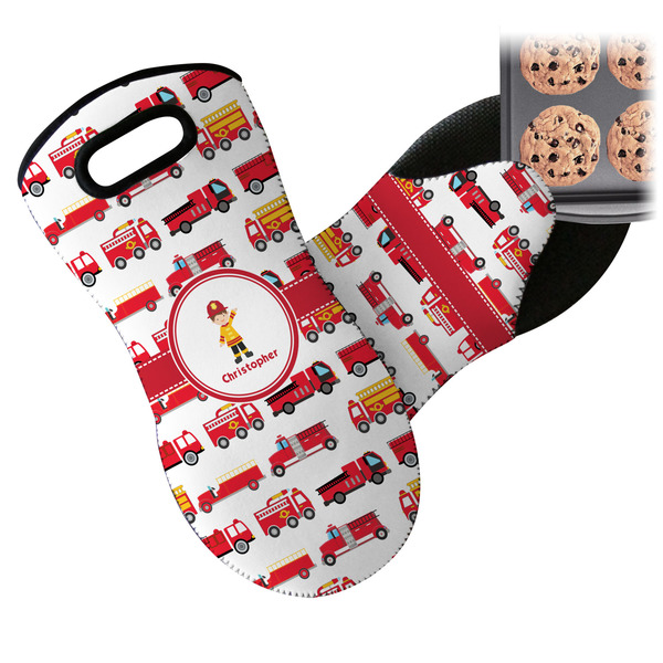 Firetrucks Neoprene Oven Mitt