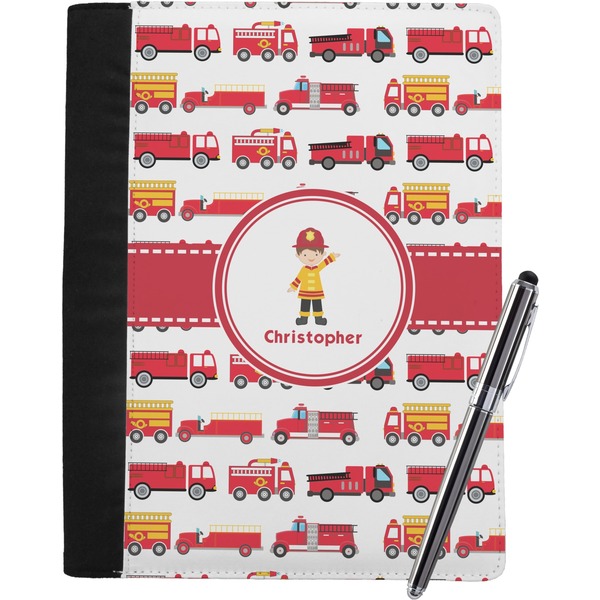 Custom Firetrucks Notebook Padfolio - Large w/ Name or Text