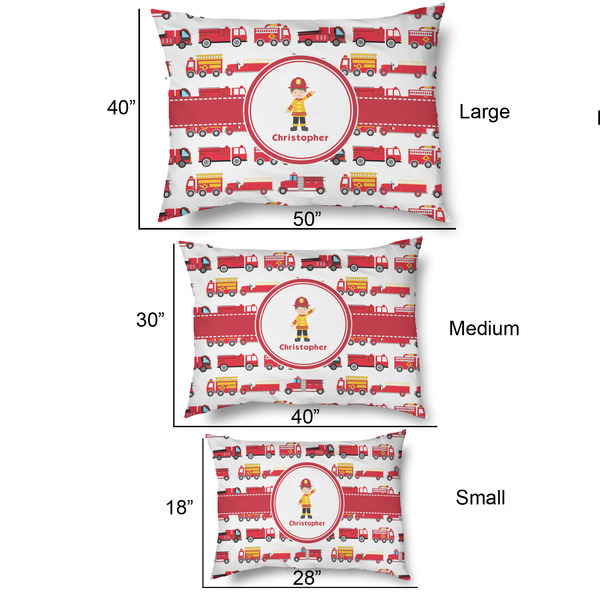 Firetrucks Outdoor Dog Beds - SIZE CHART