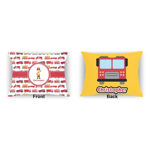 Firetrucks  Outdoor Rectangular Throw Pillow (Front and Back)