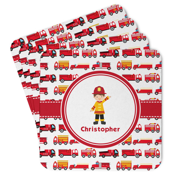 Custom Firetrucks Paper Coasters (Personalized)