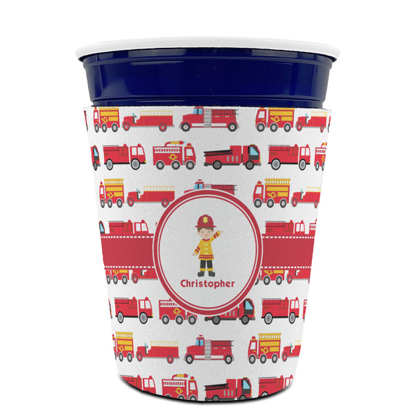 Firetrucks Party Cup Sleeves - without bottom - FRONT (on cup)