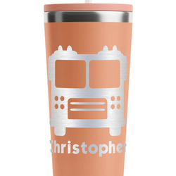 Firetrucks RTIC Everyday Tumbler with Straw - 28oz - Peach - Single-Sided (Personalized)