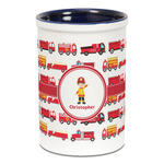 Firetrucks Ceramic Pencil Holders - Blue