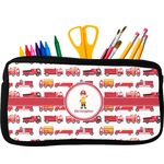 Firetrucks Neoprene Pencil Case - Small w/ Name or Text