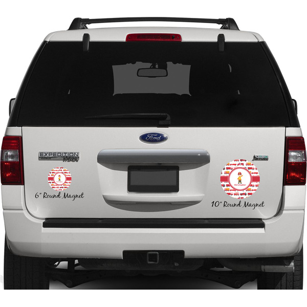 Firetrucks Personalized Car Magnets on Ford Explorer