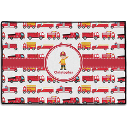 Firetrucks Door Mat - 36"x24" (Personalized)