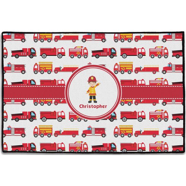 Firetrucks Personalized Door Mat - 36x24 (APPROVAL)