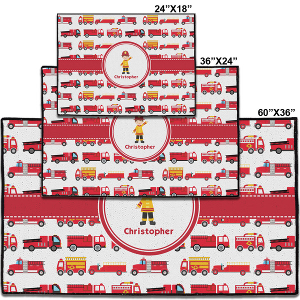Firetrucks Personalized Door Mat - Group Parent IMF
